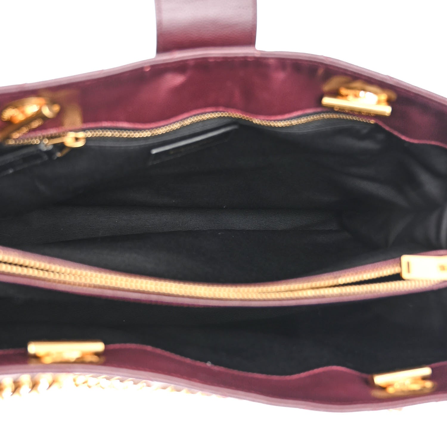Saint Laurent Grain De Poudre Matelasse Chevron Large Monogram Shopping Bag Amarena 5 of 13