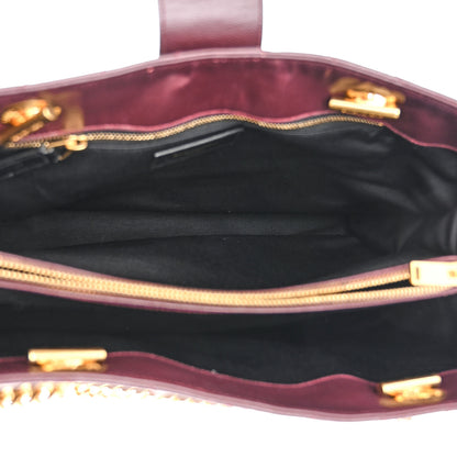 Saint Laurent Grain De Poudre Matelasse Chevron Large Monogram Shopping Bag Amarena 5 of 13