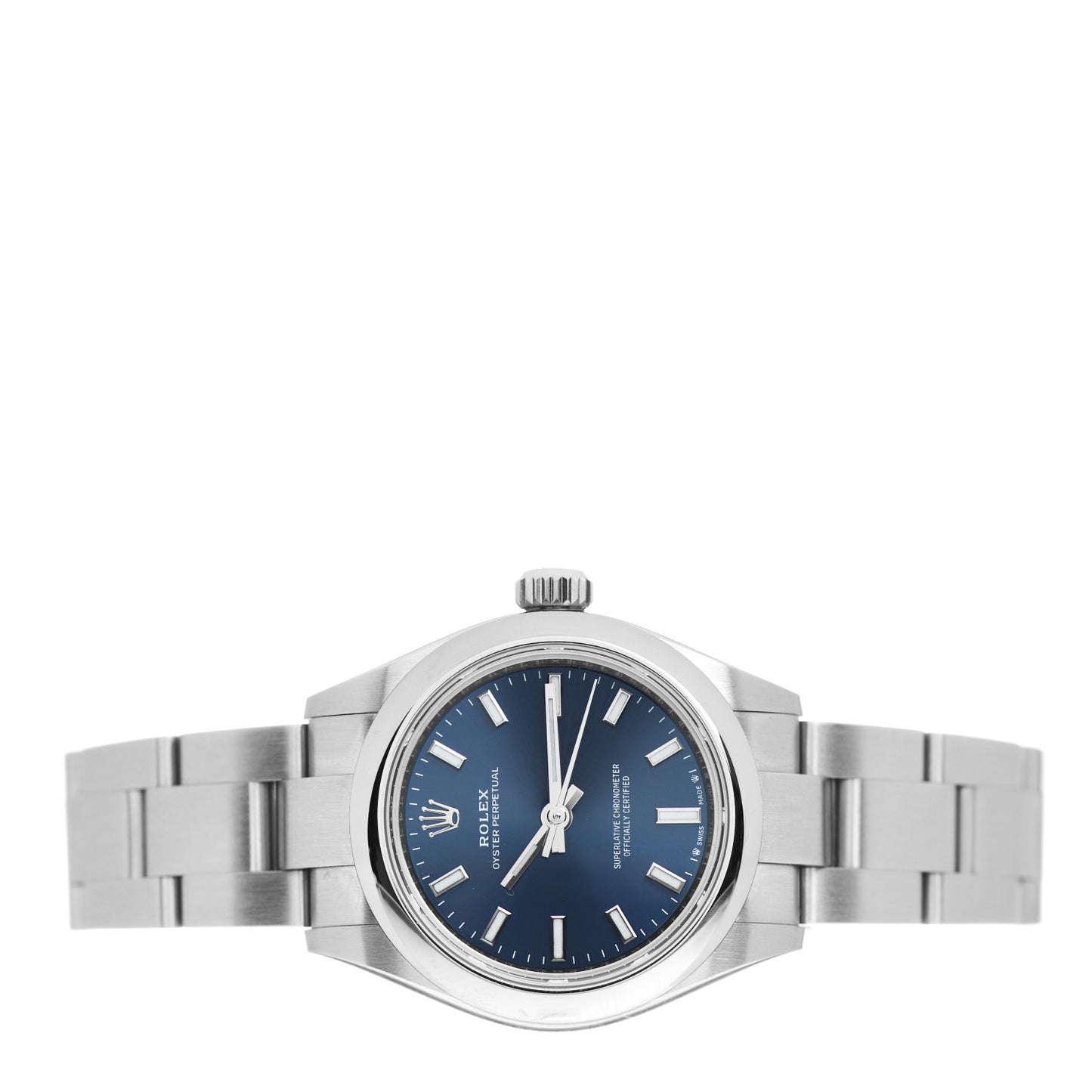 Stainless Steel 28mm Oyster Perpetual Watch Bright Blue 276200