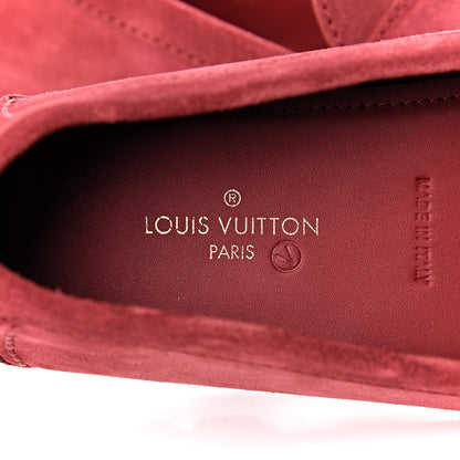 Louis Vuitton Suede Mens Lombok Mocassin Loafers 7.5 Red 5 of 9