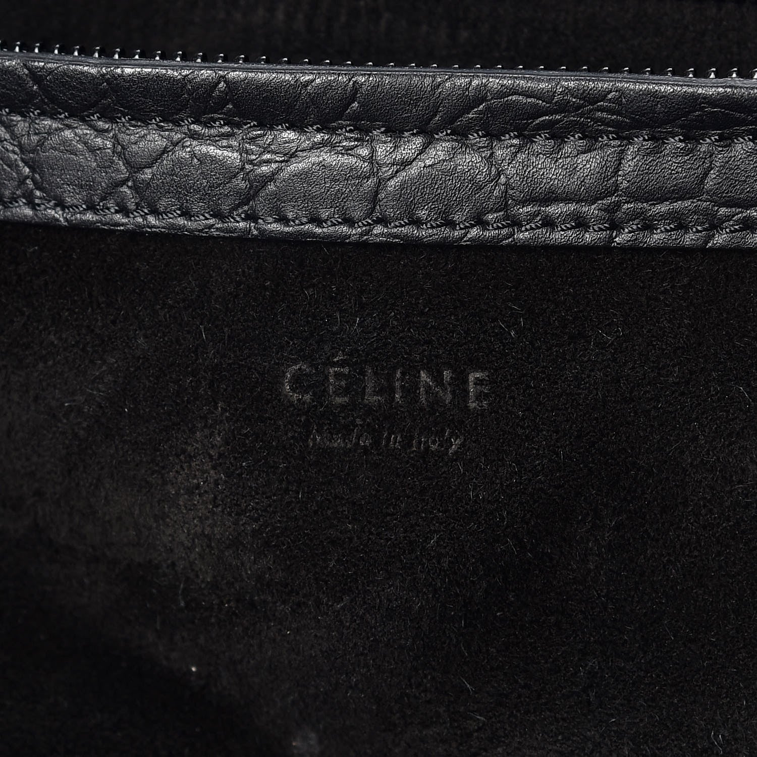 Celine Crocodile Embossed Calfskin Medium Phantom Luggage Black 6 of 19