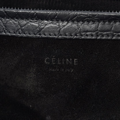 Celine Crocodile Embossed Calfskin Medium Phantom Luggage Black 6 of 19