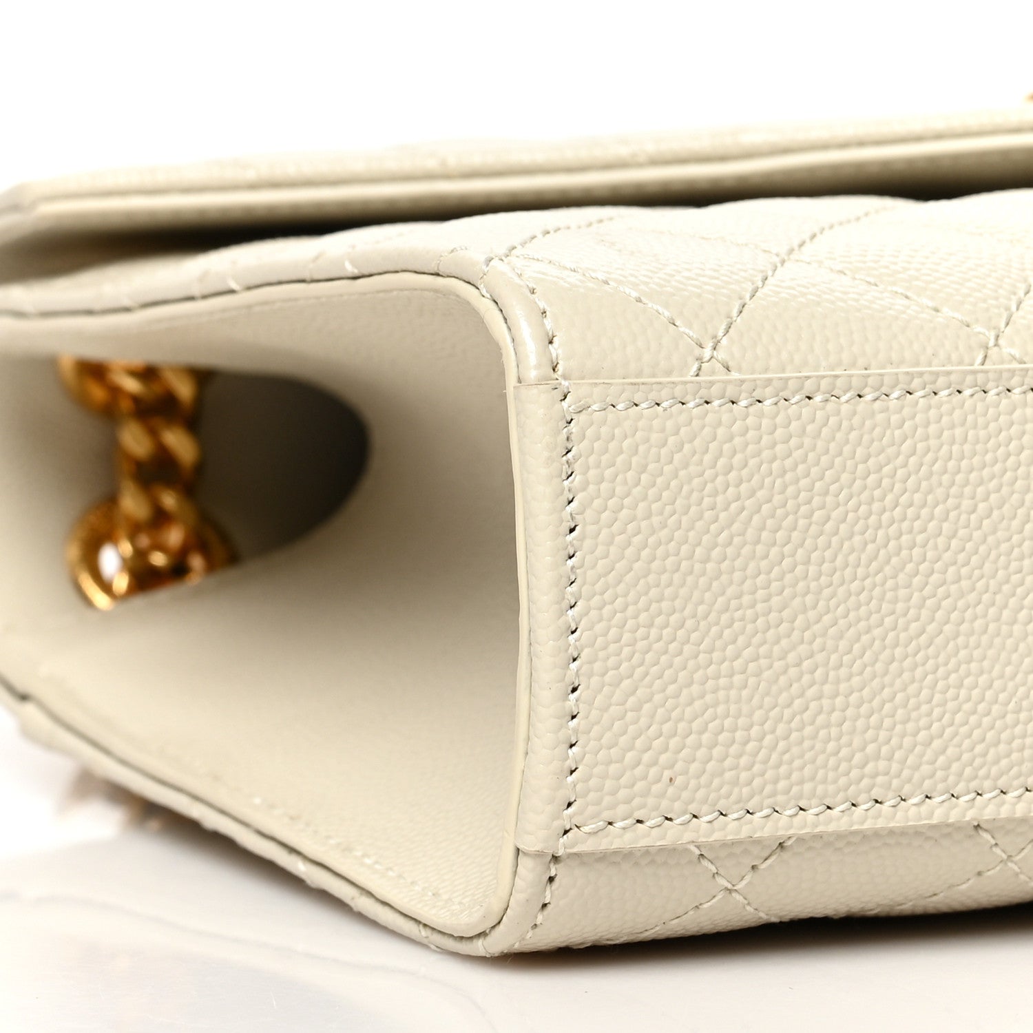 Saint Laurent Grain De Poudre Textured Mixed Matelasse Medium Triquilt Monogram Satchel Porcellana 9 of 10