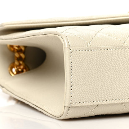 Saint Laurent Grain De Poudre Textured Mixed Matelasse Medium Triquilt Monogram Satchel Porcellana 9 of 10