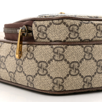 Gucci GG Supreme Monogram Mini Neo Vintage Double Zip Messenger Bag Beige New Acero Crop 9 of 13