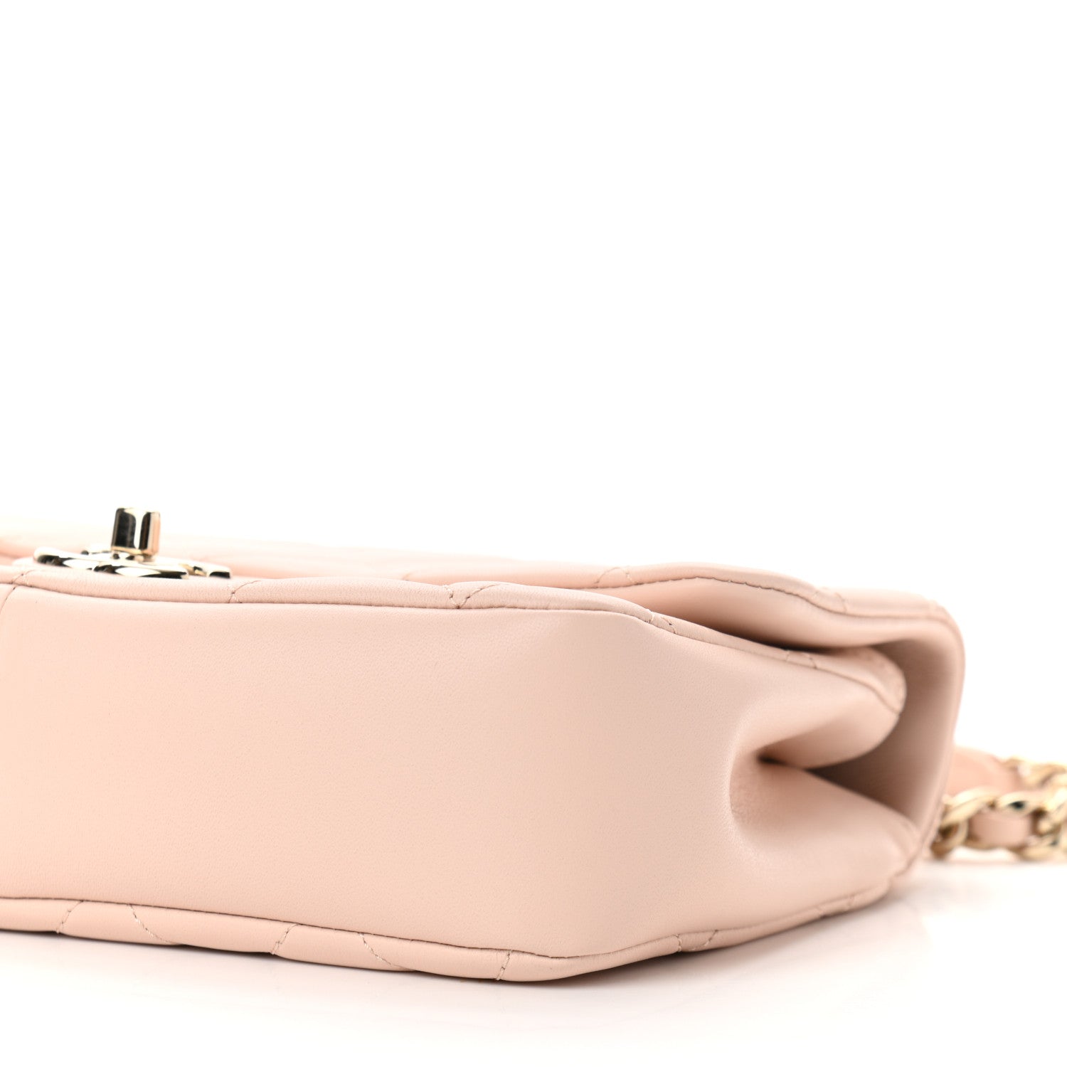 Chanel Lambskin Quilted Resin Bi-Color Chain Flap Bag Light Beige 6 of 11