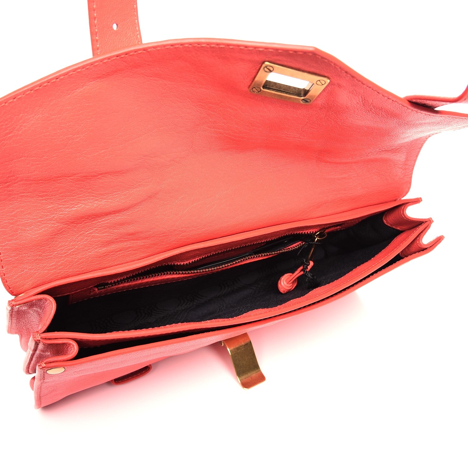 Proenza Schouler Lambskin PS1 Pochette Clutch Deep Coral 7 of 14