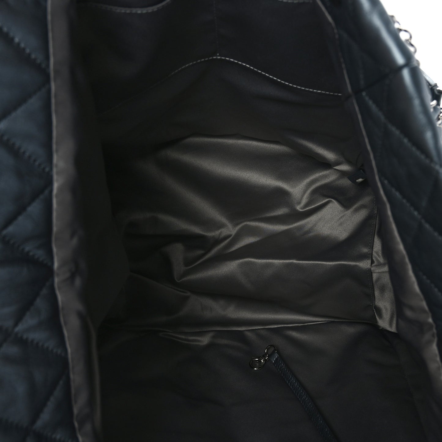 Metallic Lambskin Quilted Large Week End on Mars Tote Dark Grey