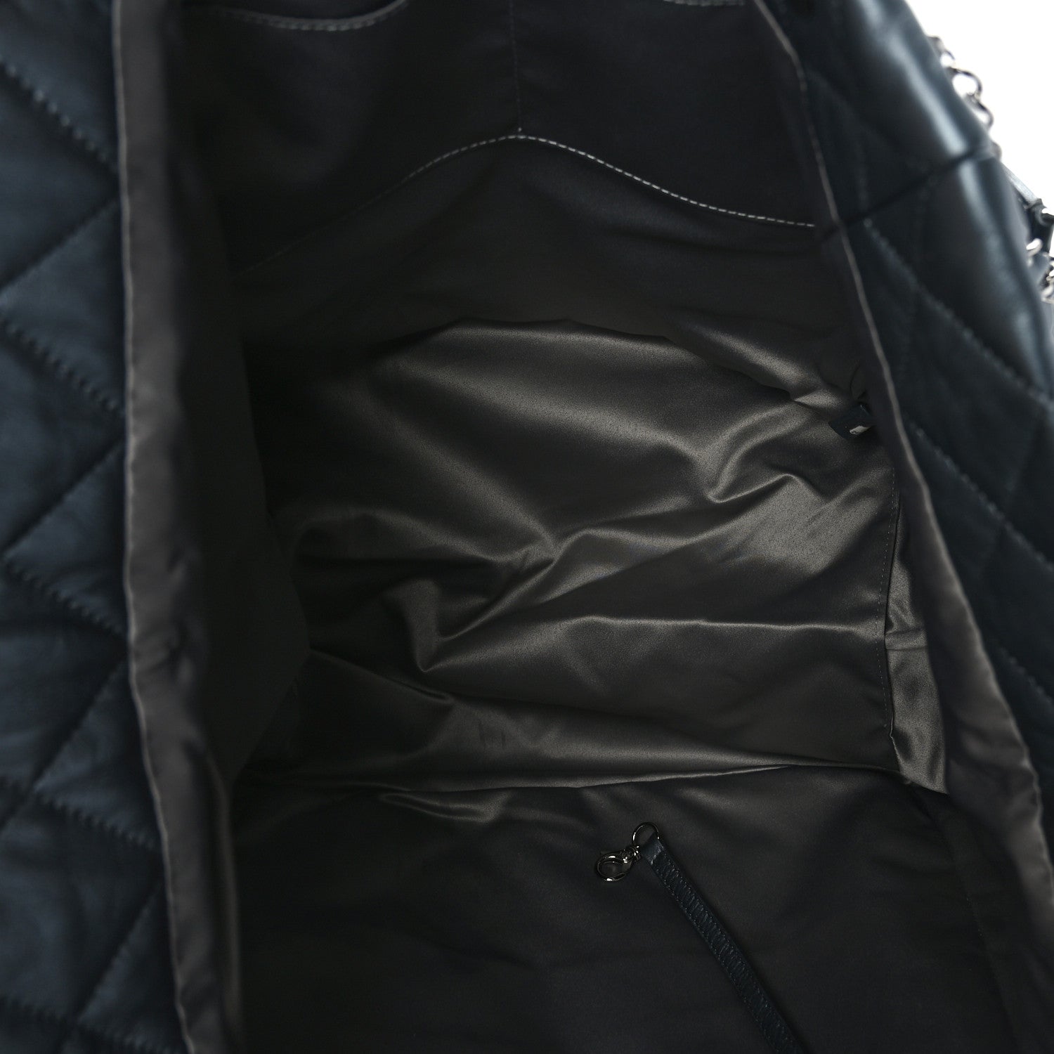 Chanel Metallic Lambskin Quilted Large Week End on Mars Tote Dark Grey 6 of 11