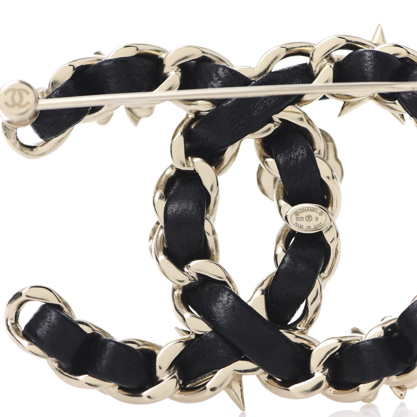 Lambskin Pearl Strass Sergeant Brooch Gold