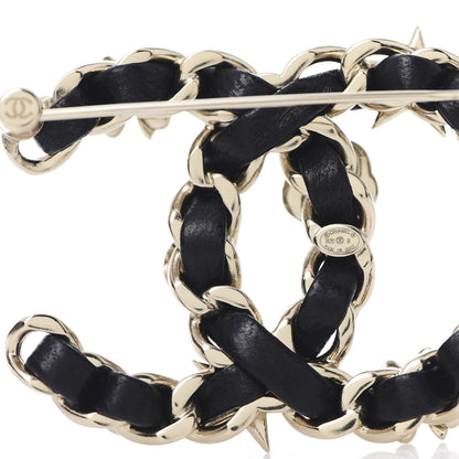 Chanel Lambskin Pearl Strass Sergeant Brooch Gold 4 of 4