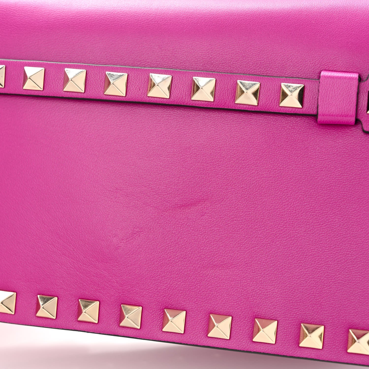 Valentino Garavani Nappa Small Rockstud Wristlet Clutch Fuxia 10 of 10