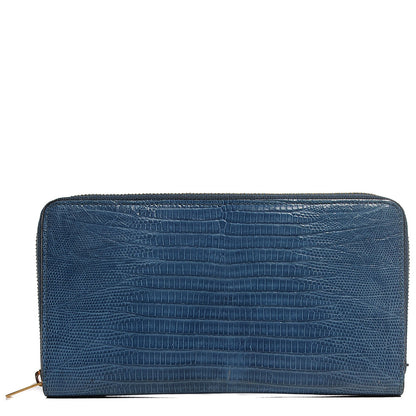Celine Lizard Large Zip Around Multifunction Wallet Blue 1 of 9