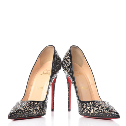 Christian Louboutin Patent Lace Glitter So Pretty 120 Pumps 39.5 Black 5 of 16