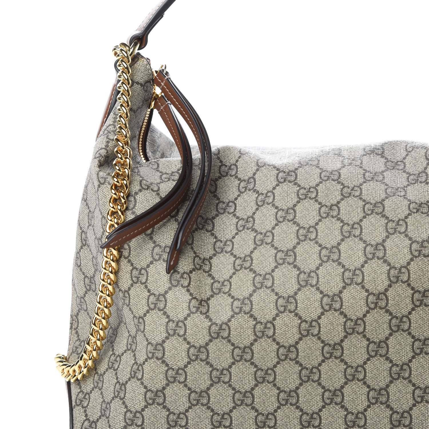Gucci GG Supreme Monogram Large Linea A Hobo Light Brown 9 of 12