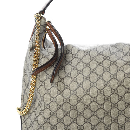 Gucci GG Supreme Monogram Large Linea A Hobo Light Brown 9 of 12