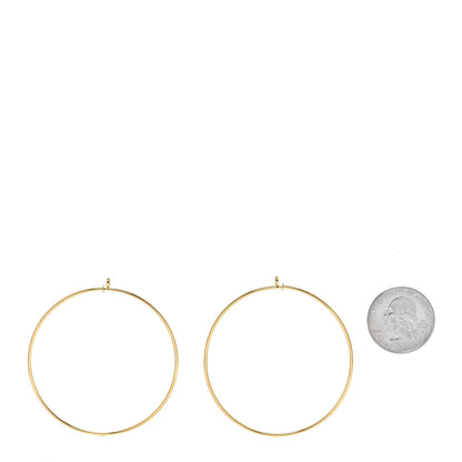 Tiffany 18K Yellow Gold Diamond Large Elsa Peretti Hoop Earrings 2 of 6