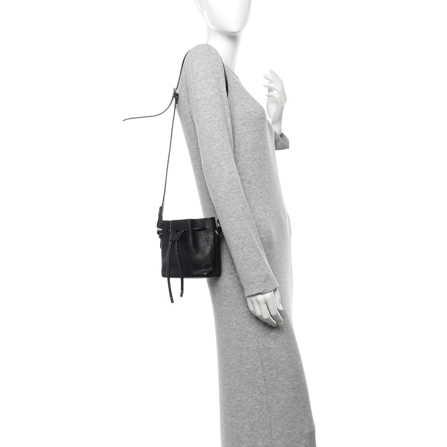 Proenza Schouler Calfskin Buffalo Mini Bucket Bag Black 2 of 10