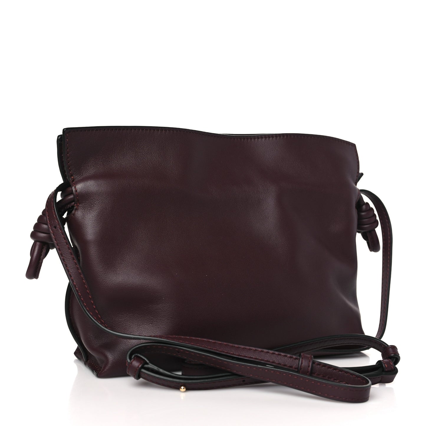 Calfskin Mini Flamenco Knot Clutch Prune