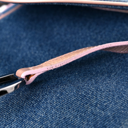 Christian Dior Patent Denim Jeans Saddle Bag Blue Pink 16 of 27