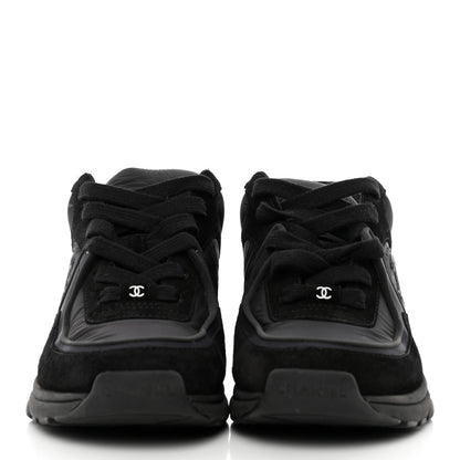 Chanel Fabric Calfskin Suede CC Sneakers 36 Black 2 of 15