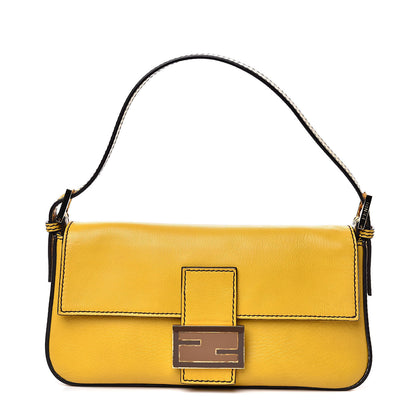 Fendi Vitello Flamingo Enamel Interchangeable Strap Baguette Chantilly Marrone Tobacco 1 of 14