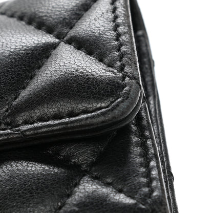 Chanel Lambskin Quilted Flap Card Holder Wallet Black 12 of 13
