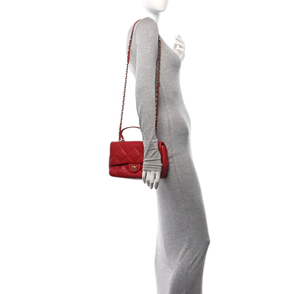 Chanel Lambskin Quilted Easy Carry Flap Red 2 of 10