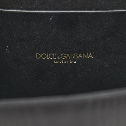 Dolce & Gabbana Moire Pearl Embellished Small Devotion Top Handle Bag Black 6 of 13