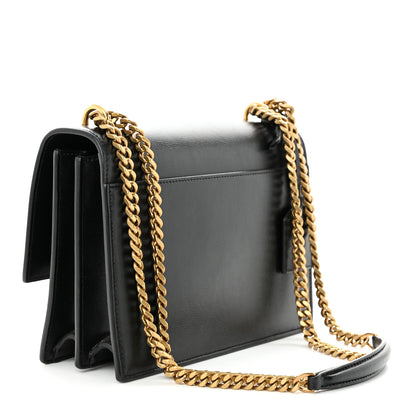 Saint Laurent Smooth Calfskin Medium Monogram Sunset Satchel Black 3 of 11