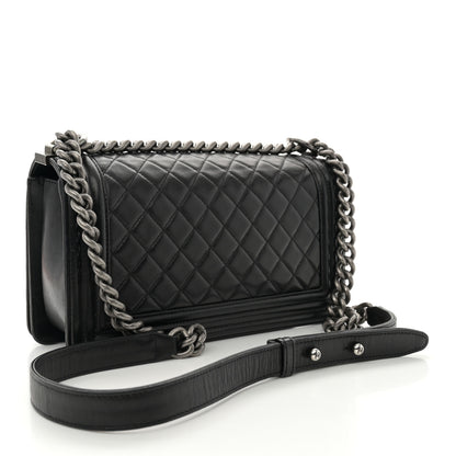Chanel Lambskin Quilted Medium Boy Flap Black 3 of 14