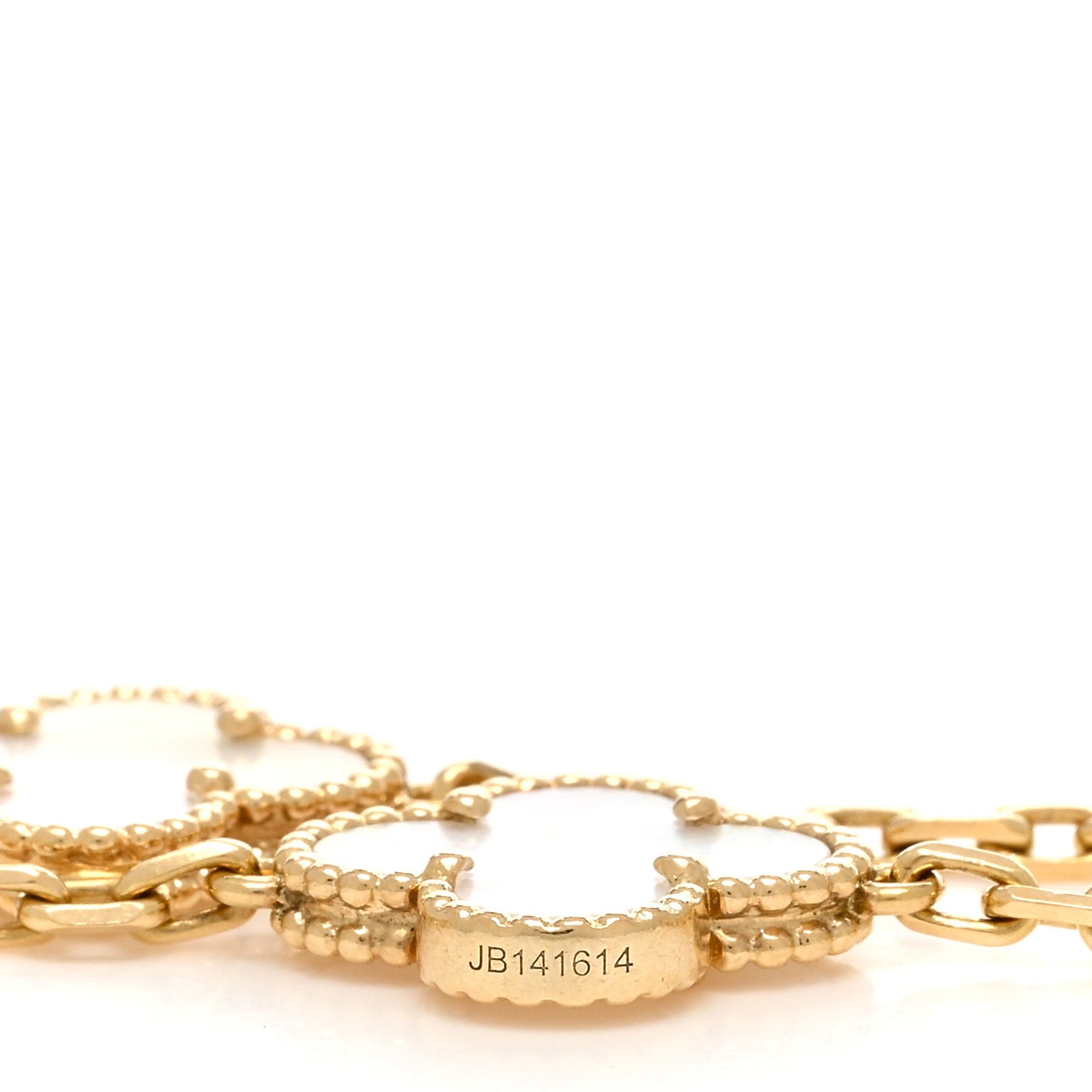 18K Yellow Gold Mother of Pearl 5 Motifs Vintage Alhambra Bracelet