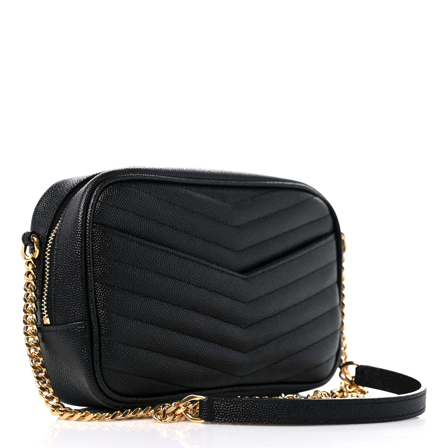 Saint Laurent Grain De Poudre Matelasse Monogram Mini Lou Camera Bag Black 3 of 9
