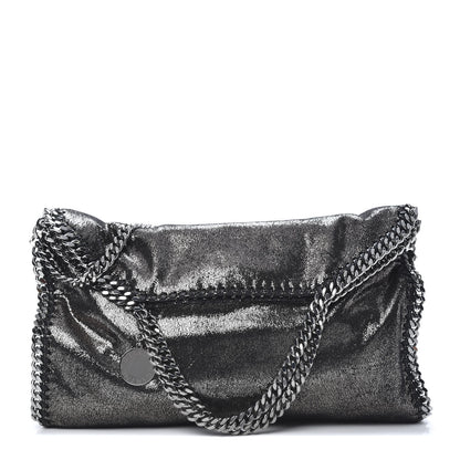 Stella McCartney Chamois Shiny Dotted Falabella Fold Over Tote Ruthenium 1 of 10