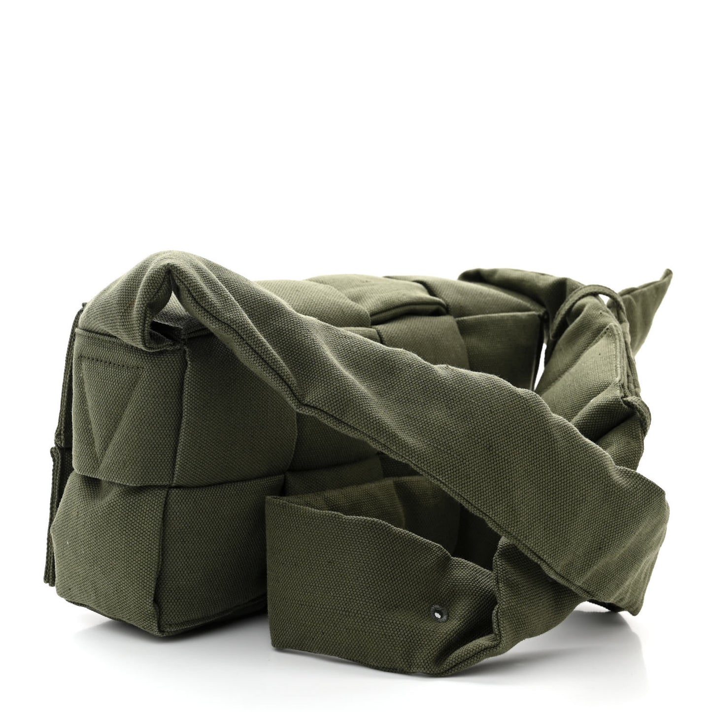 Canvas Intrecciato Padded Tech Cassette Belt Bag Crocodile