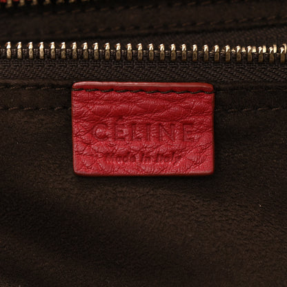 Celine Drummed Calfskin Mini Luggage Coquelicot 5 of 11