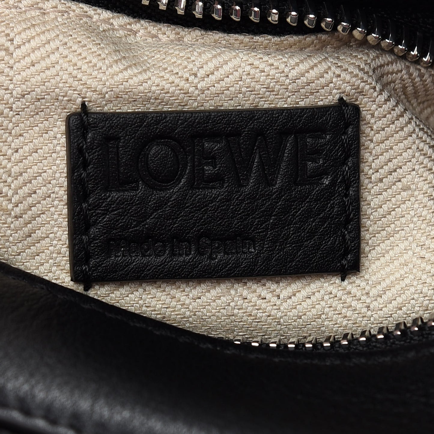 Grained Calfskin Small Puzzle Bag Black