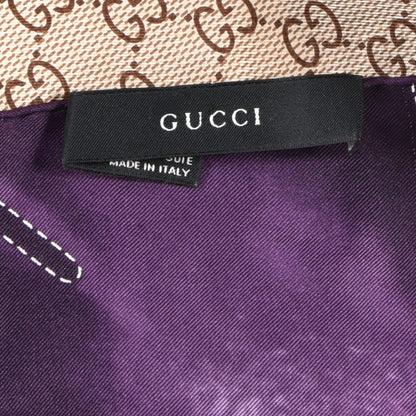 Gucci Silk Monogram Buckle Print Scarf Purple 3 of 3