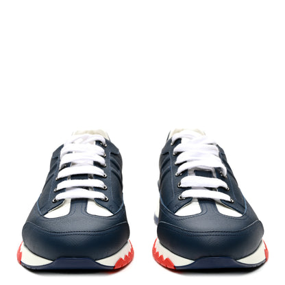 Hermes Epsom Calfskin Mens Trail Sneakers 42 Indigo White 2 of 9