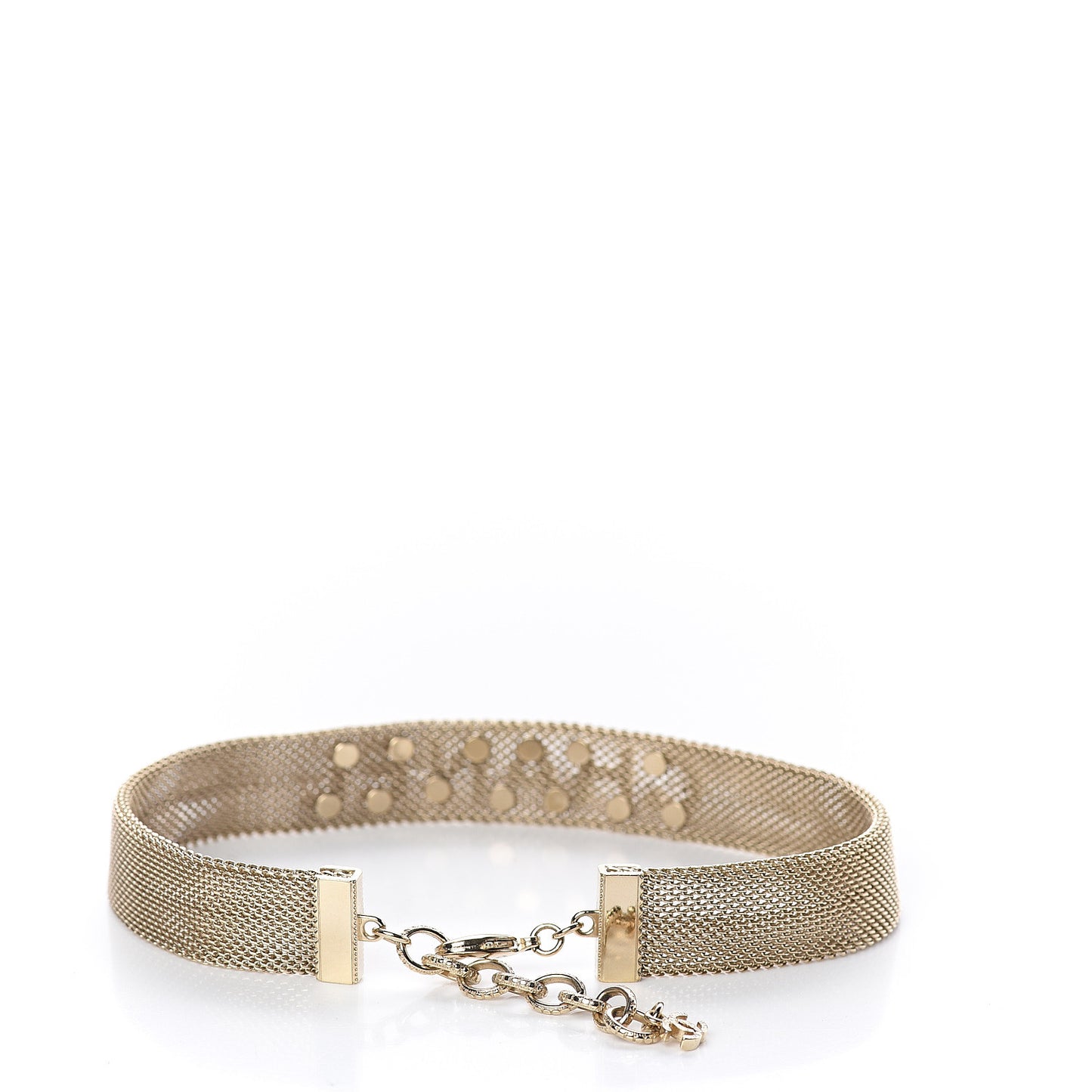 Mesh Ribbon Choker Necklace Gold
