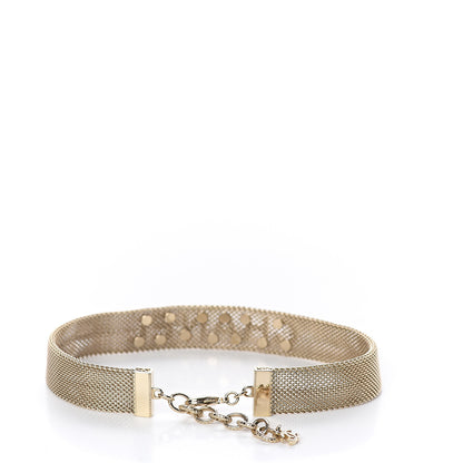 Chanel Mesh Ribbon Choker Necklace Gold 2 of 4