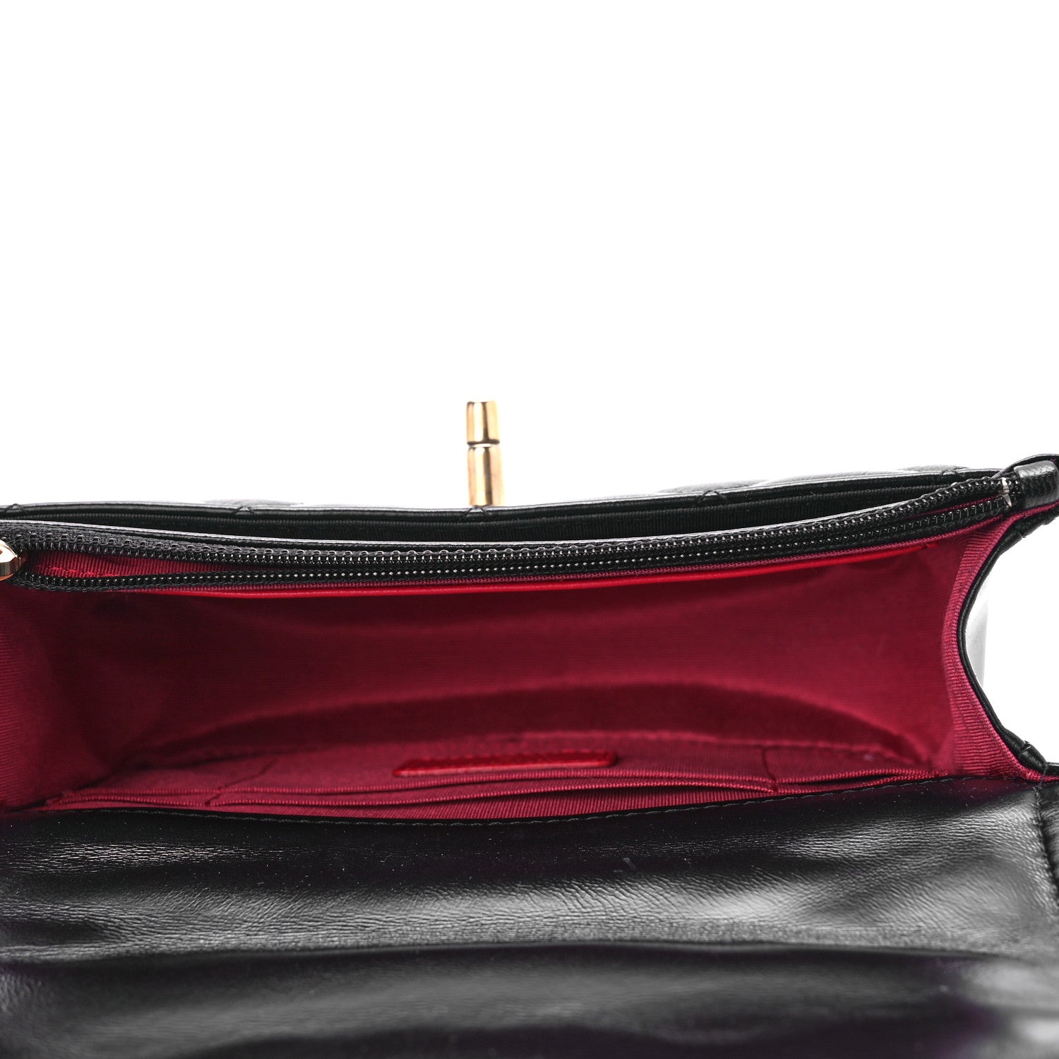Chanel Shiny Lambskin Flap Clutch With Chain Black 5 of 9