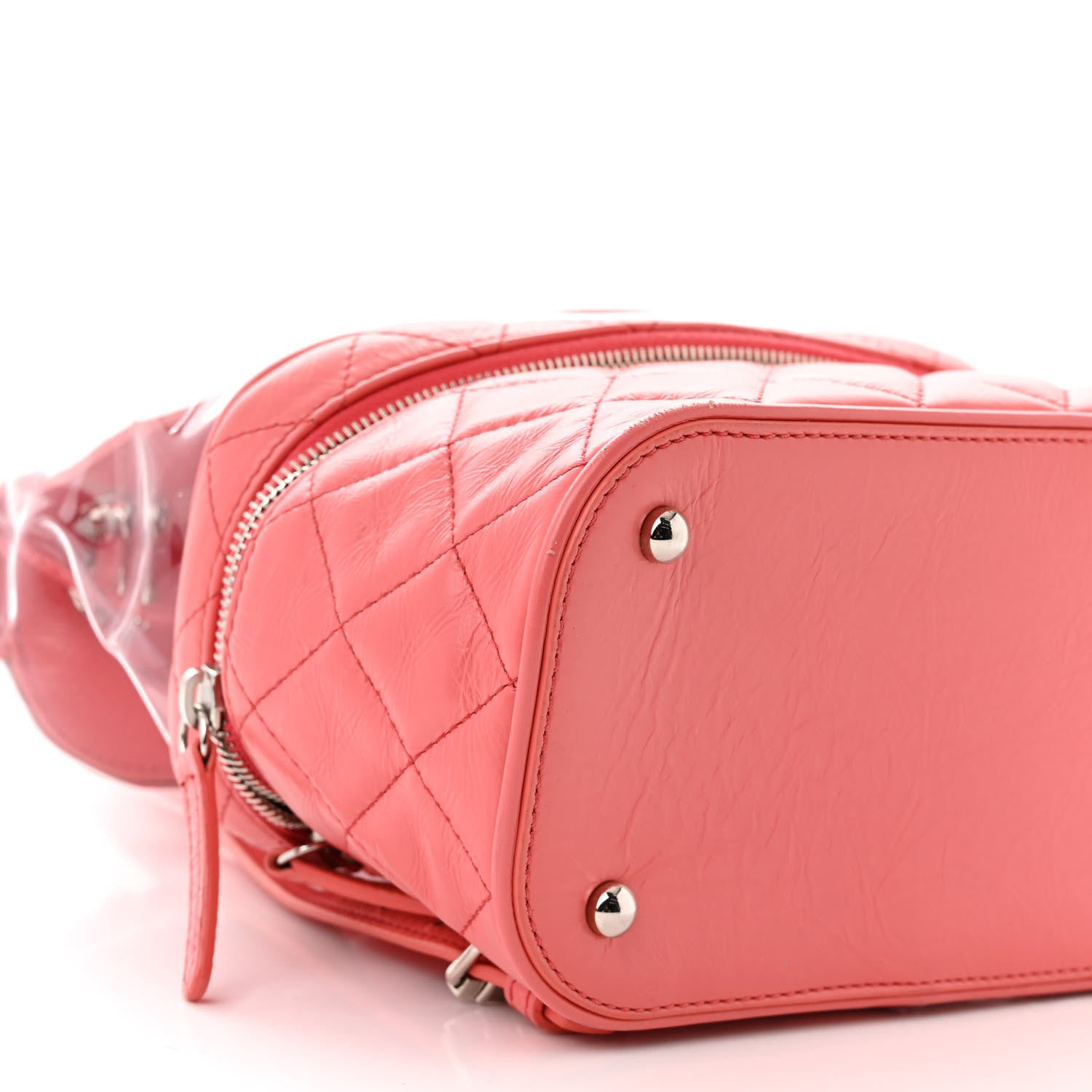 Chanel Crumpled Calfskin PVC Quilted Backpack Pink 10 of 13