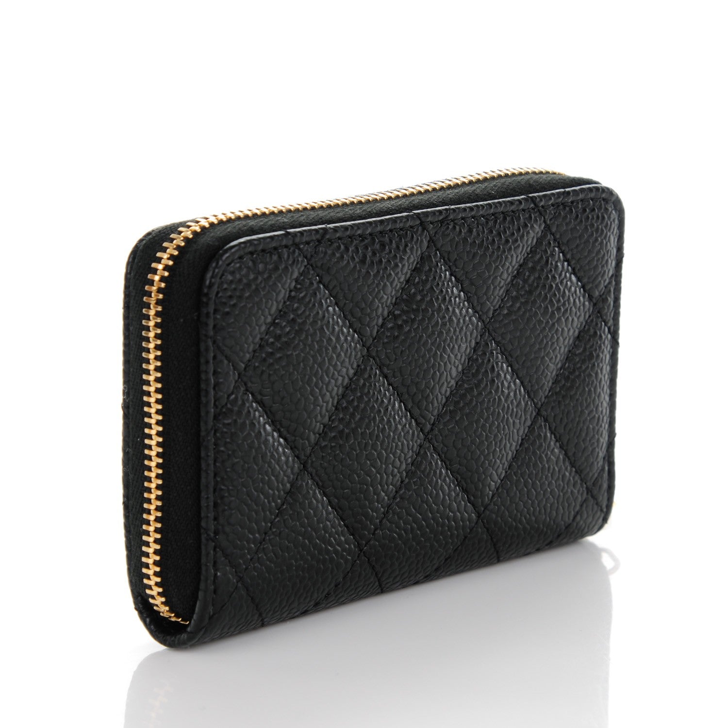 Chanel Caviar Quilted Zip Coin Purse Black 3 of 7