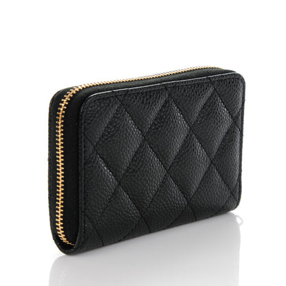 Chanel Caviar Quilted Zip Coin Purse Black 3 of 7