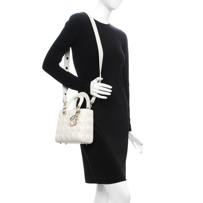 Christian Dior Lambskin Cannage Small My Lady Dior White 2 of 11