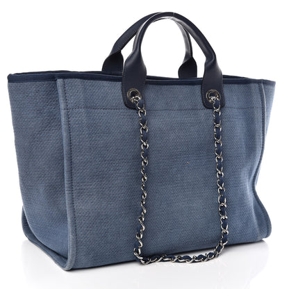 Chanel Canvas Large Deauville Tote Blue 4 of 10