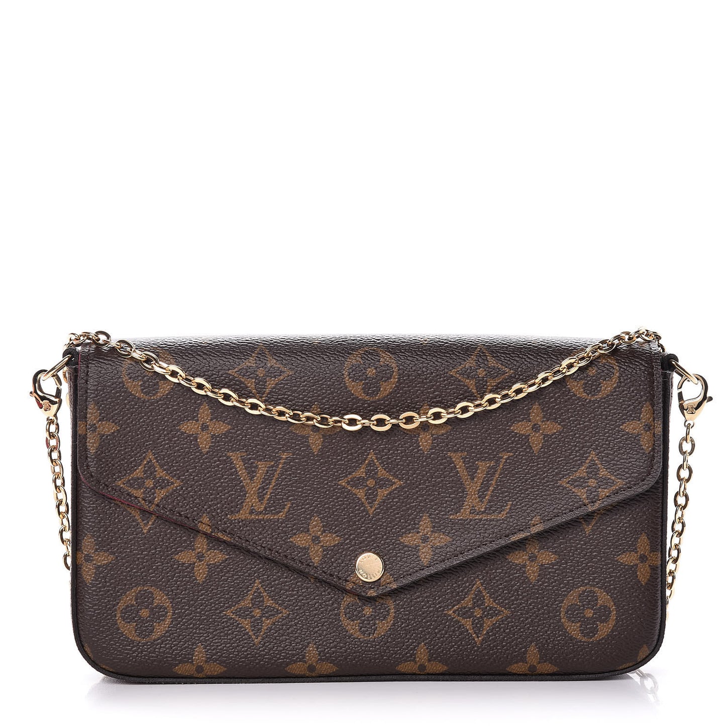 Monogram Pochette Felicie Chain Wallet Fuchsia