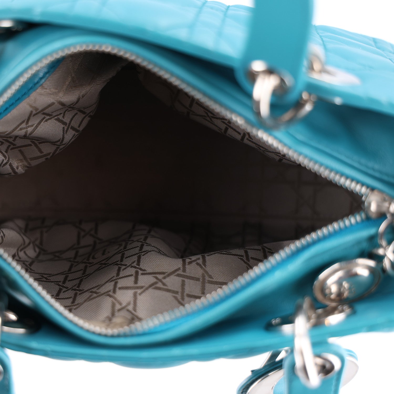 Christian Dior Lambskin Cannage Medium Lady Dior Blue 5 of 10