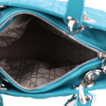 Christian Dior Lambskin Cannage Medium Lady Dior Blue 5 of 10